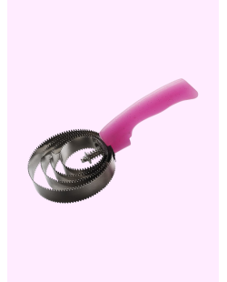 Etrille métallique ronde fluo pailleté rose