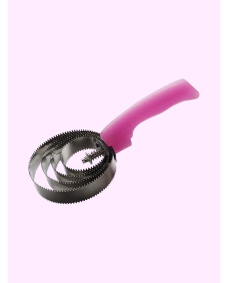 Etrille métallique ronde fluo pailleté rose
