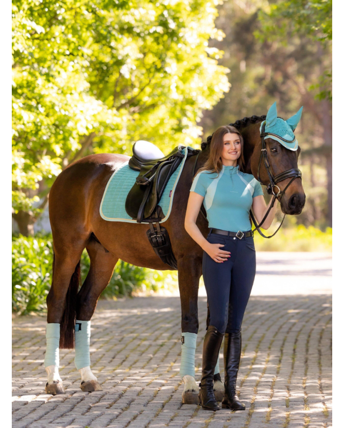 LE MIEUX - Tapis Dressage Square en suédine Lagoon Noyau