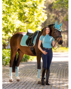 LE MIEUX - Tapis Dressage Square en suédine Lagoon Noyau