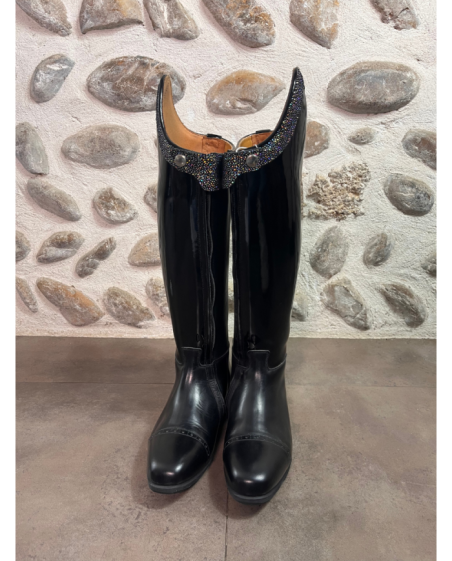 CELERIS - Bottes Passage noir vernis coquée 38