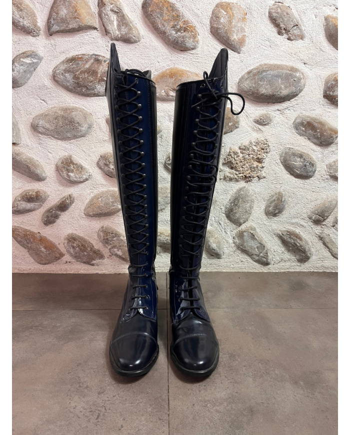 Bottes GALLORS Laurel bleu vernis lacets 38