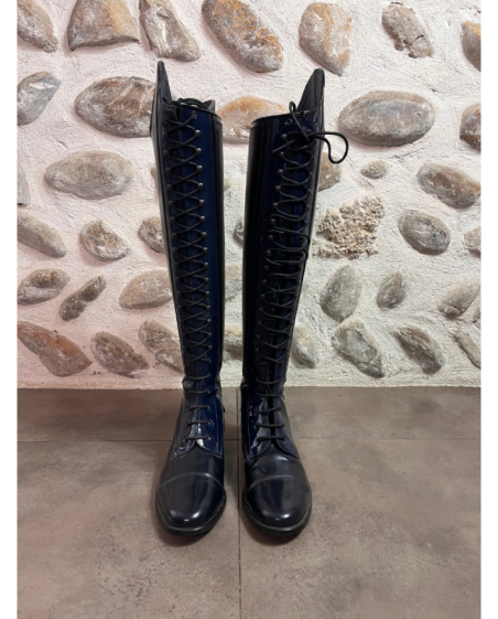 Bottes GALLORS Laurel bleu vernis lacets 38