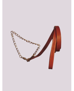 Longe de présentation cuir/chaine