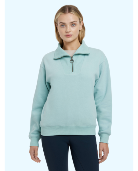 LE MIEUX - Pull-over à col zippé Keira Aqua