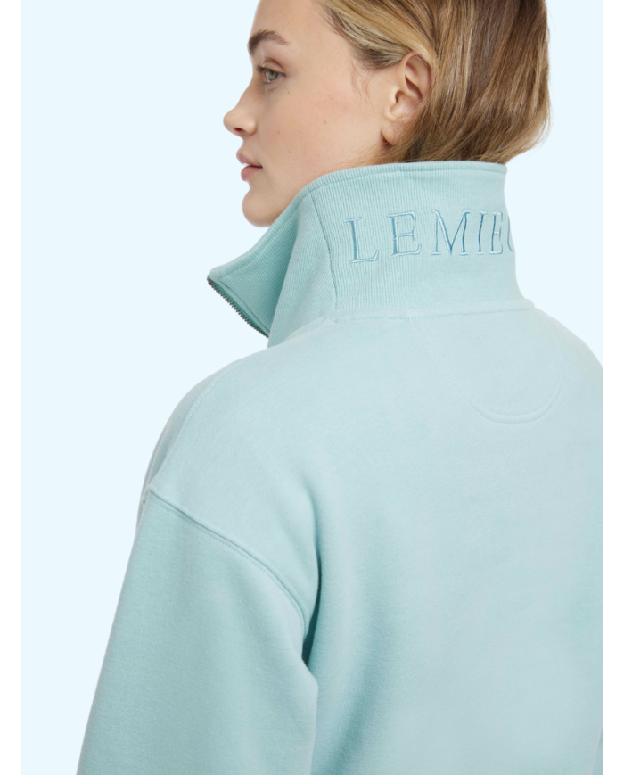 LE MIEUX - Pull-over à col zippé Keira Aqua