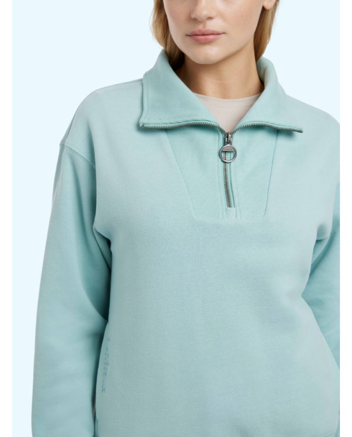 LE MIEUX - Pull-over à col zippé Keira Aqua
