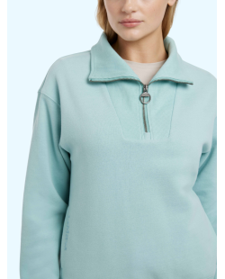 LE MIEUX - Pull-over à col zippé Keira Aqua
