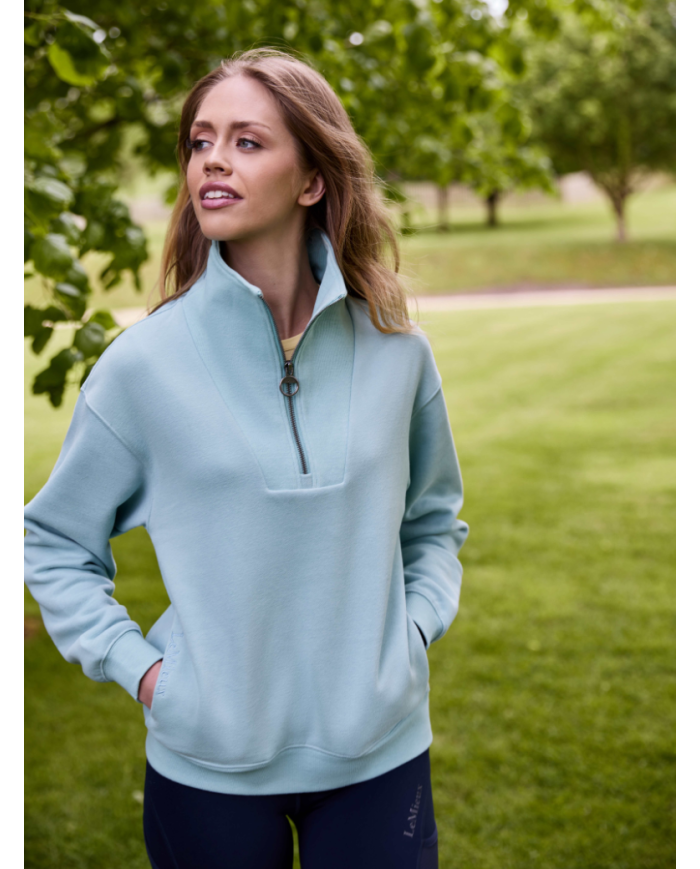 LE MIEUX - Pull-over à col zippé Keira Aqua