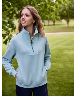 LE MIEUX - Pull-over à col zippé Keira Aqua