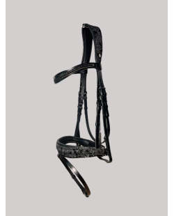 OTTO SCHUMACHER - Bridon Tokyo noir motif fleuri et cristaux en stock