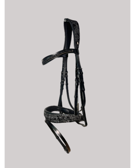 OTTO SCHUMACHER - Bridon Tokyo noir motif fleuri et cristaux en stock
