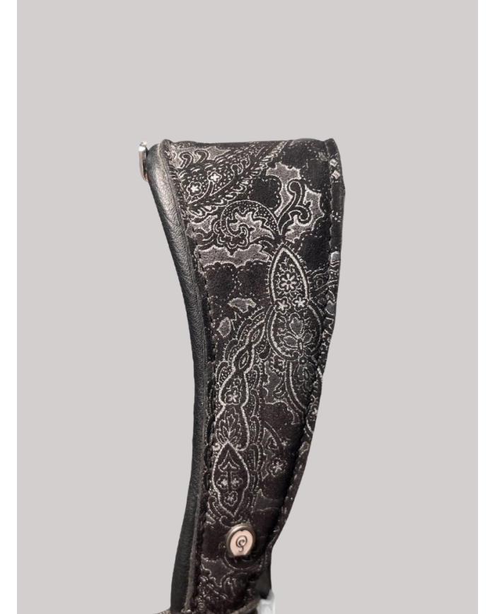 OTTO SCHUMACHER - Bridon Tokyo noir motif fleuri et cristaux en stock