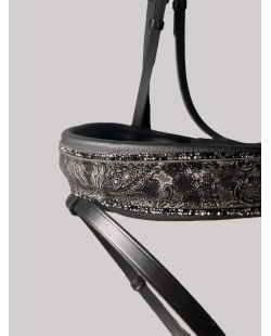 OTTO SCHUMACHER - Bridon Tokyo noir motif fleuri et cristaux en stock