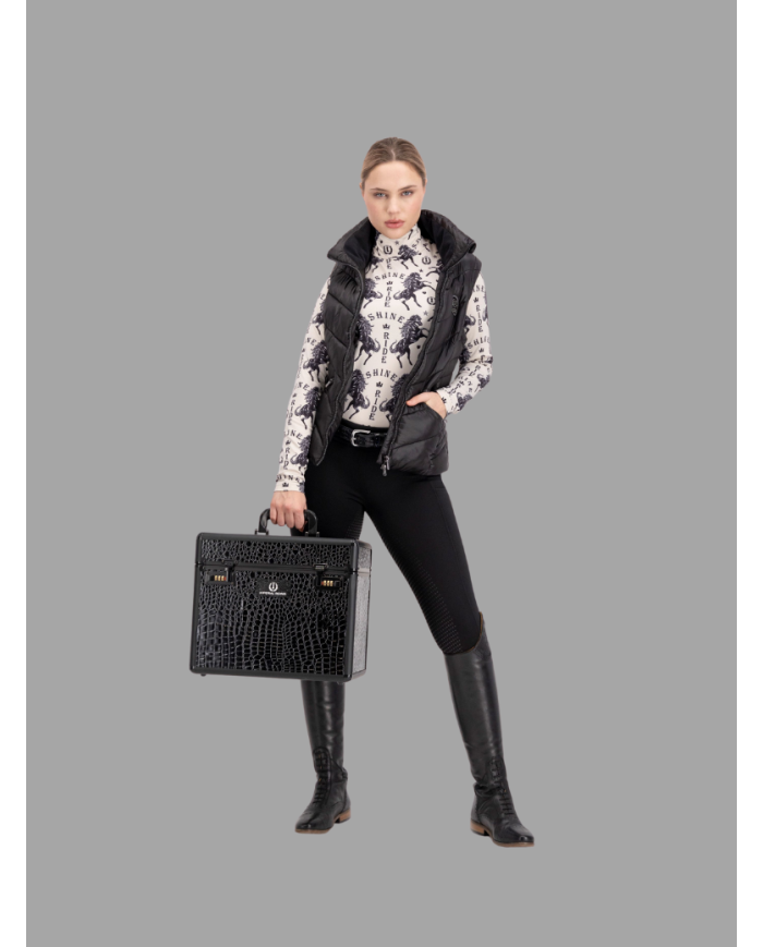 IRH - Boite de pansage Shiny Classic Noir Croco