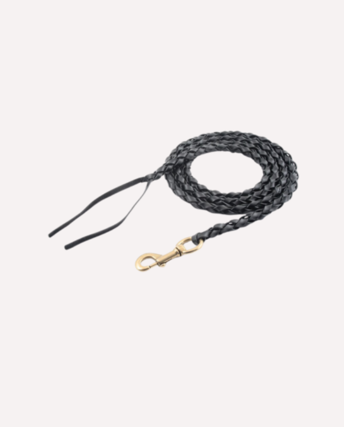 Longe en cuir tressé 1,5 m Avec mousqueton