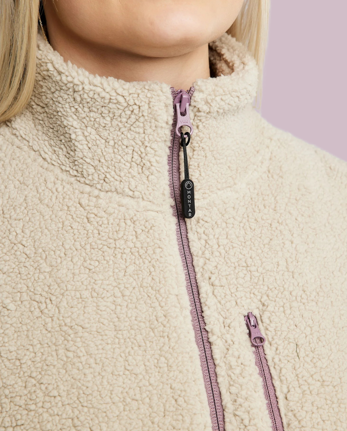 MONTAR - Veste Teddy Dusty Rose