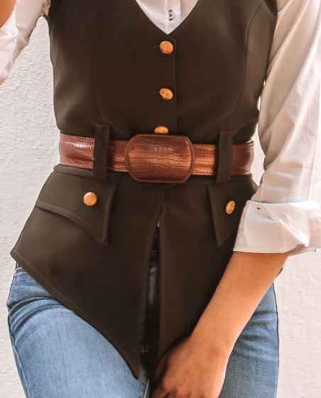 Ceinture espagnole cuir marron clair