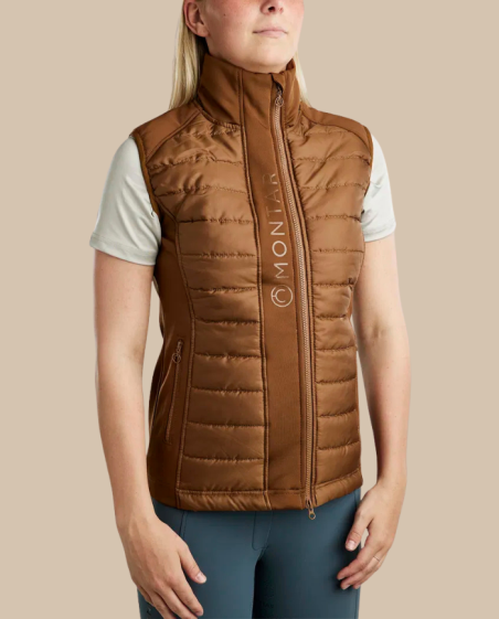MONTAR - Veste EMMA sans manche Toffee
