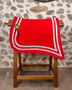 BLACK FRIDAY - Tapis portugais à pointe rouge/argent