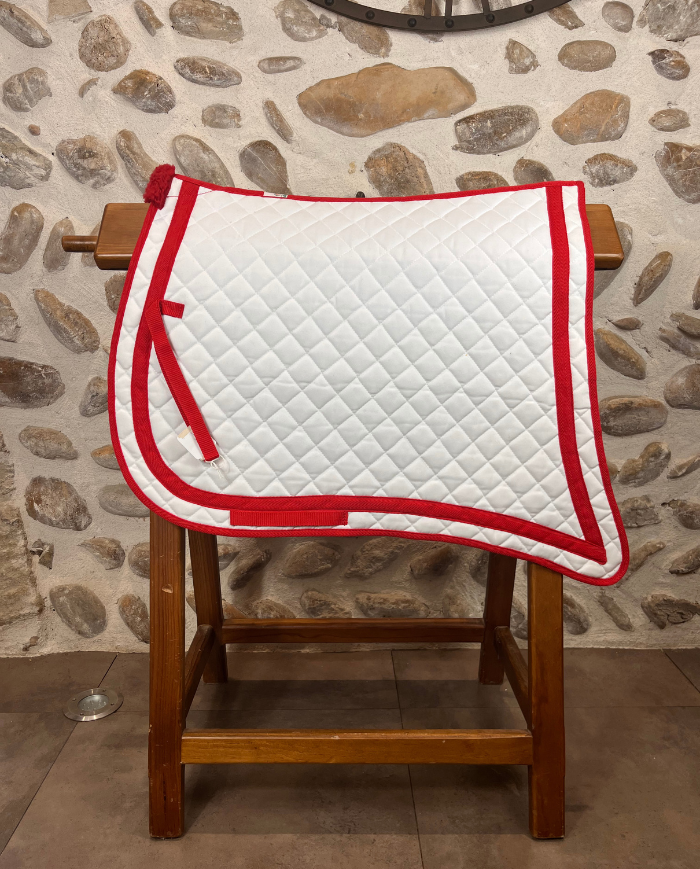 BLACK FRIDAY - Tapis portugais à pointe blanc/rouge