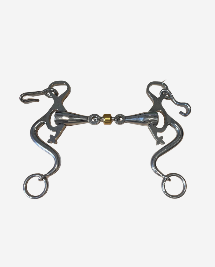 Mors Portugais double brisure, branche en S  Inox