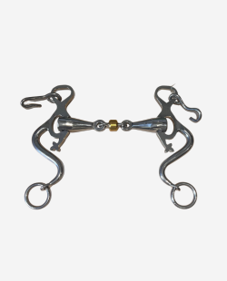 Mors Portugais double brisure, branche en S  Inox