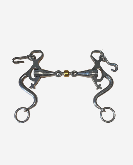 Mors Portugais double brisure, branche en S  Inox