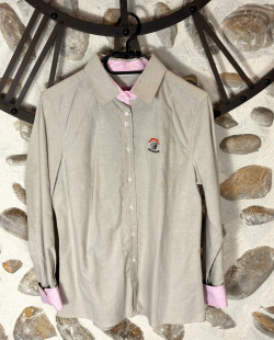 Chemise vaquera femme brodée beige