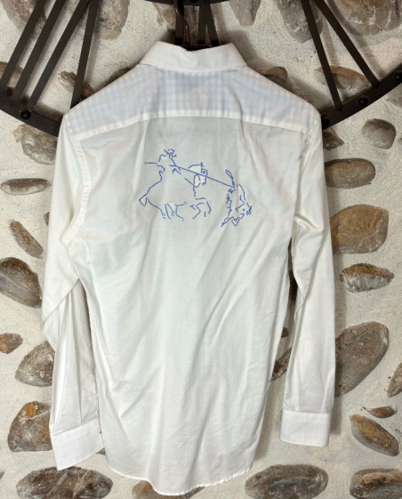 Chemise vaquera femme brodée blanche