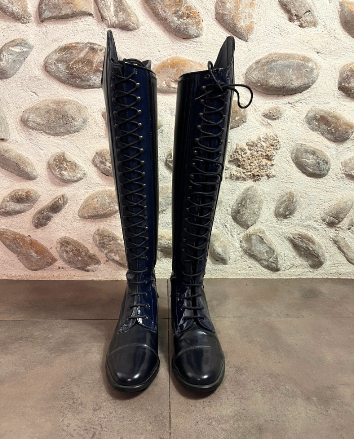 GALLORS - Bottes Laurel bleu vernis lacets 38