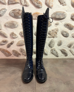 GALLORS - Bottes Laurel bleu vernis lacets 38
