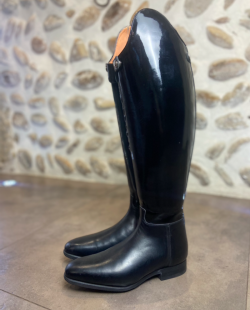 Bottes dressage cuir noir vernis Céleris coquées