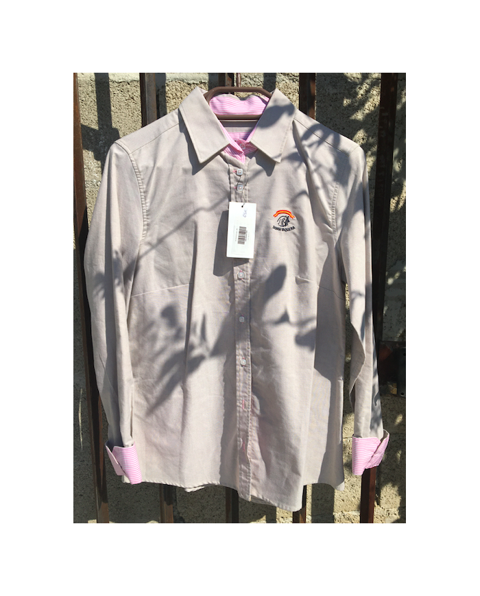 Chemise vaquera femme brodée beige