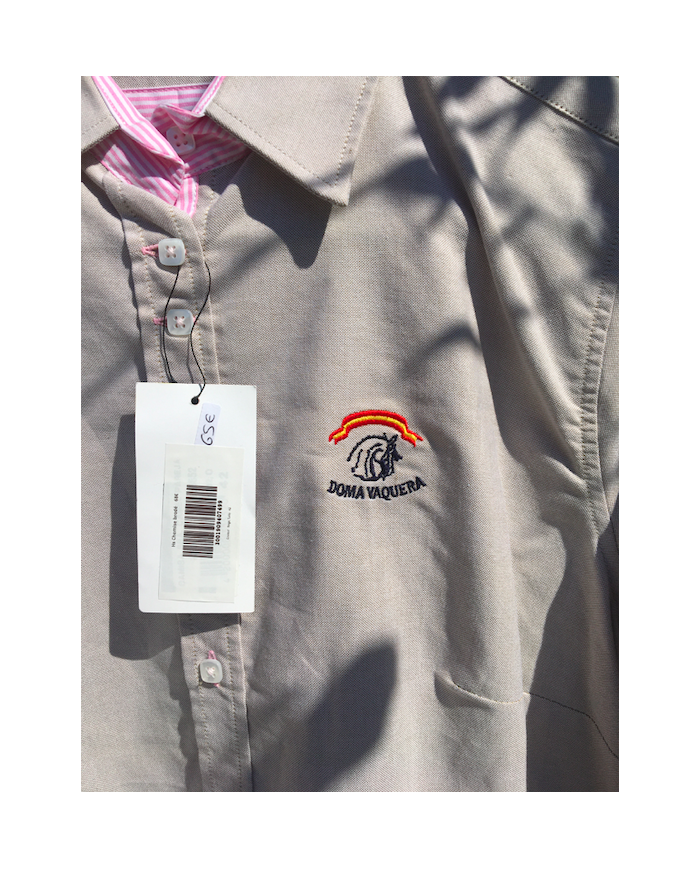 Chemise vaquera femme brodée beige
