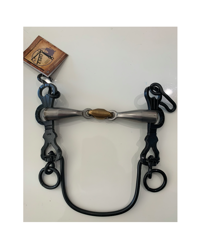 Mors vaquero artisanal double brisure avec barre courbe