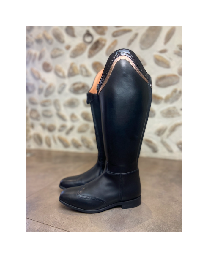 Bottes de dressage en cuir, mollets larges, Céleris Coquées