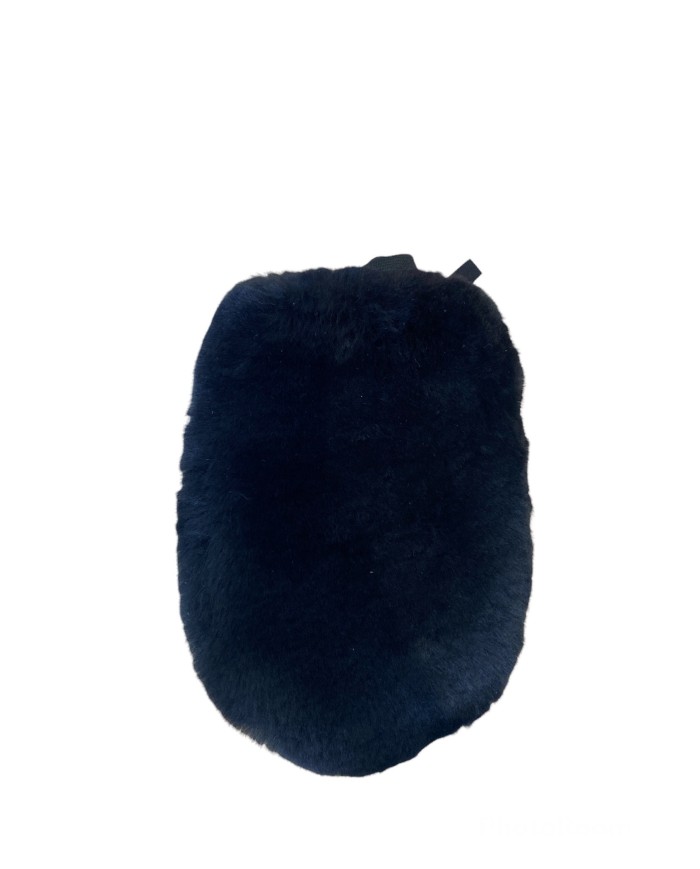 Gant de pansage en mouton noir véritable MATTES